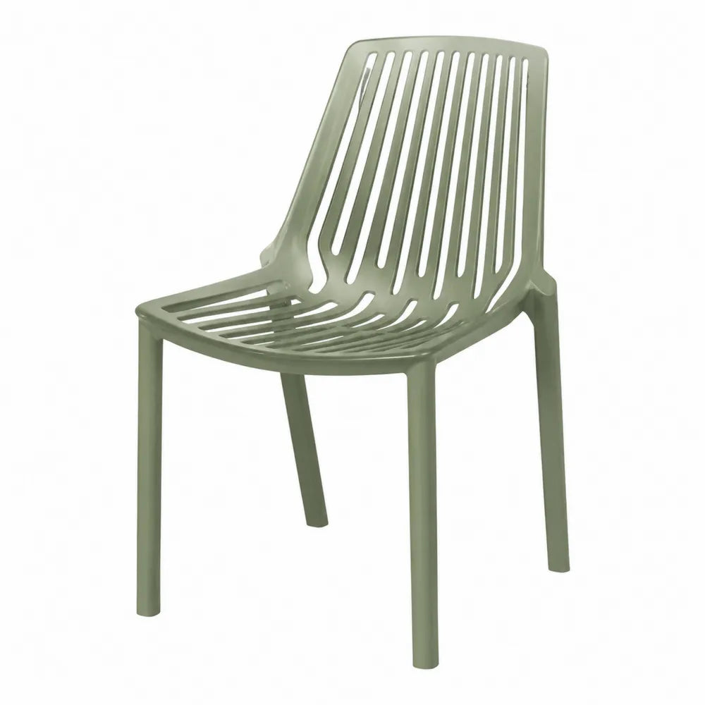 Chaise de salle à manger empilable 50 x 54 x 83 cm polypropylène dossier ajouré vert sauge
