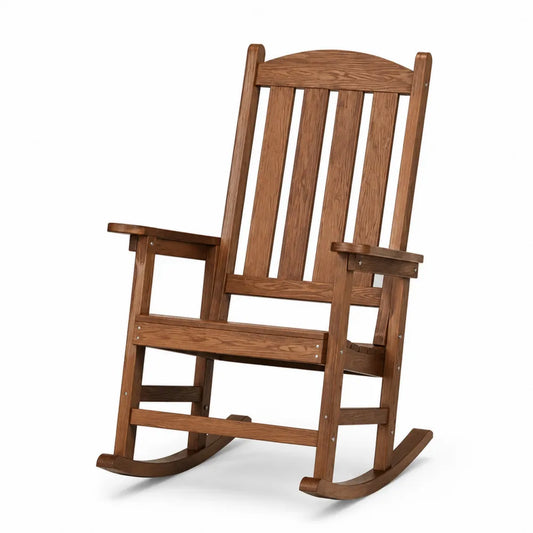Fauteuil à bascule d’extérieur avec accoudoirs 70 x 92 x 112 cm acacia massif brun naturel